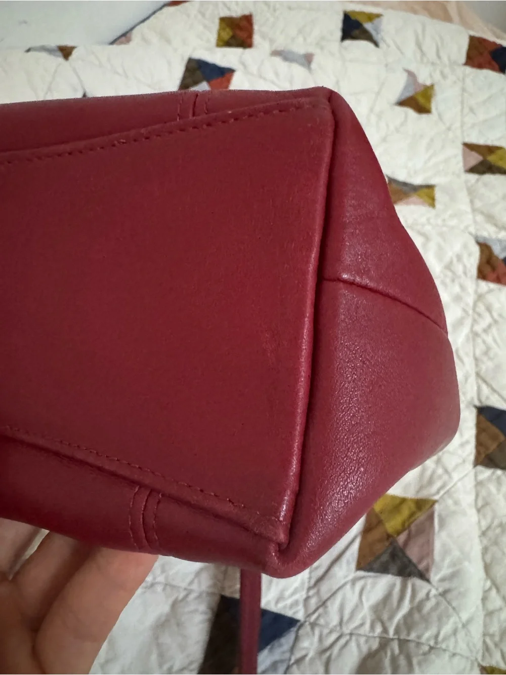 Coach Vintage Red Leather Tote Bag 9077